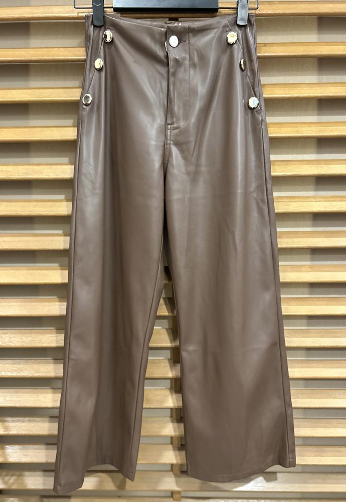 pantalon culotte polipiel marron